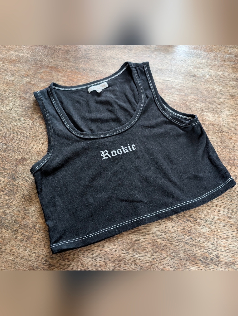 Cloud Ten Women's Medium Black "Rookie" Crop Tank Top Sporty Summer Streetwear